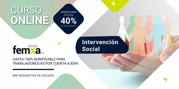 Cartel anunciador del curso online de intervención social