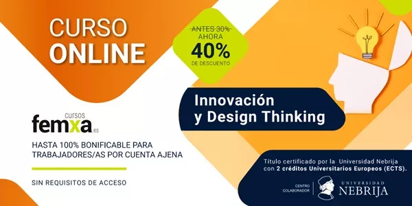 Banner anunciador del curso de Innovación y Design Thinking