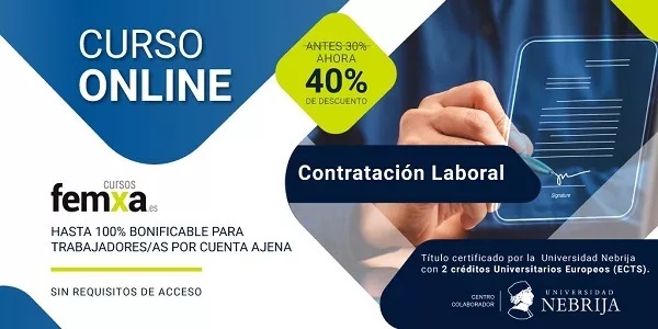 Cartel anunciador del curso de contratación laboral